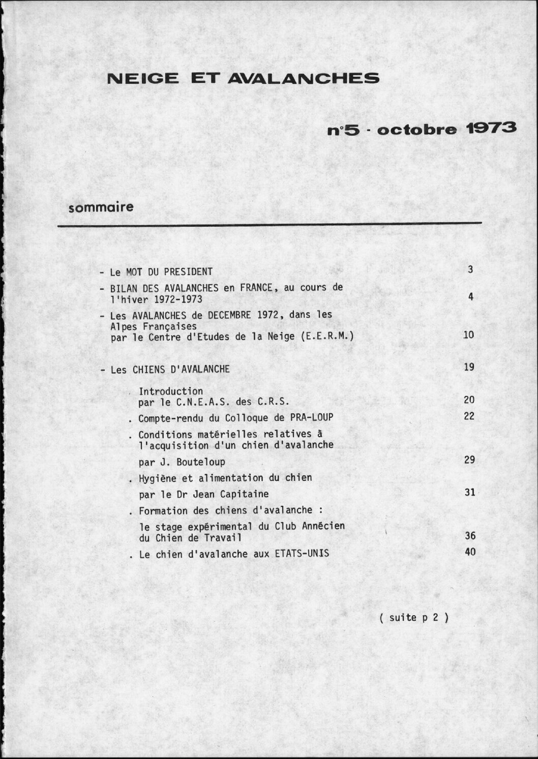 Revue numérique Neige & Avalanche n°005