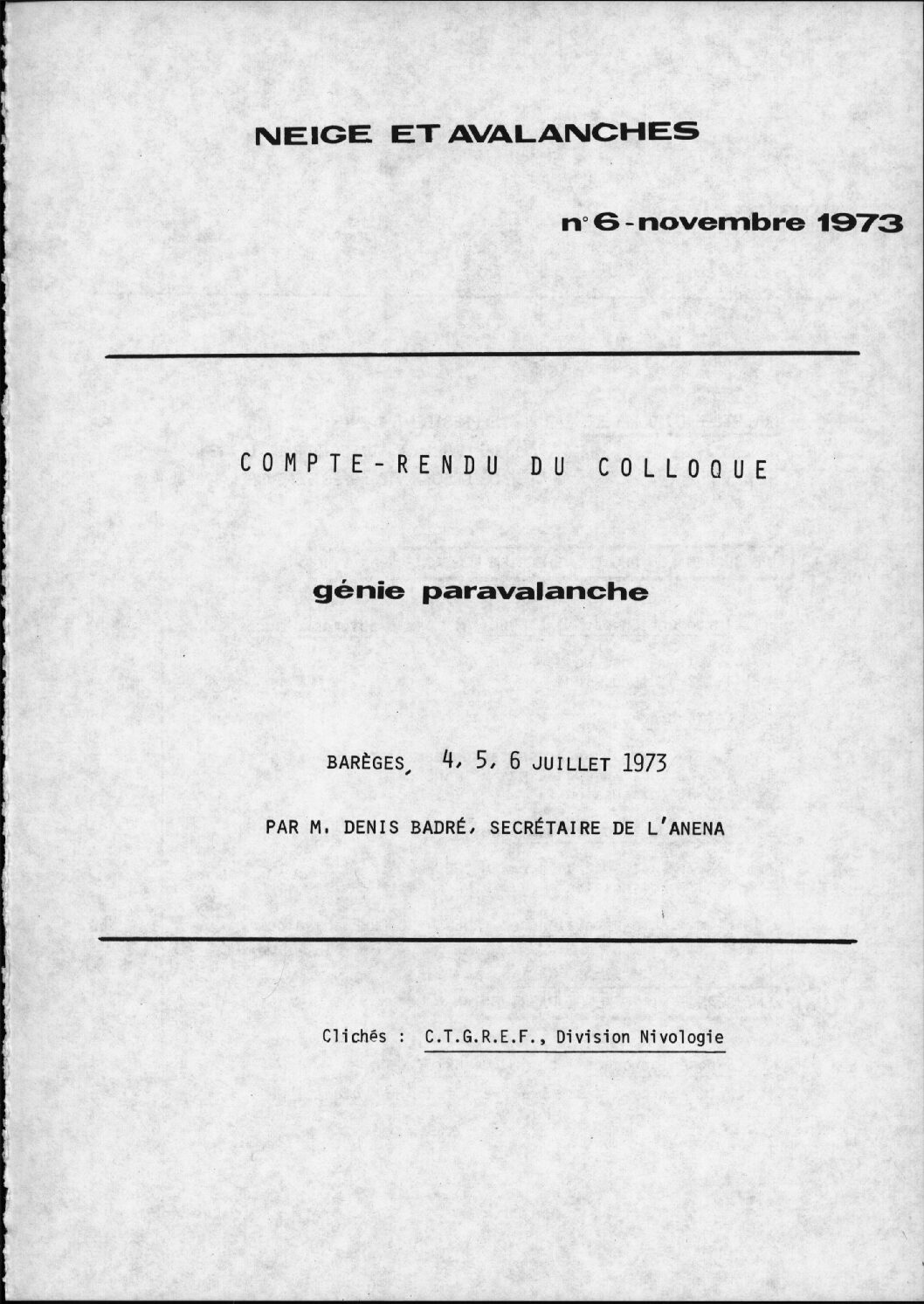 Revue numérique Neige & Avalanche n°006