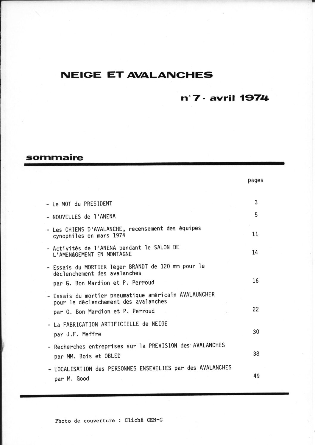 Revue numérique Neige & Avalanche n°007