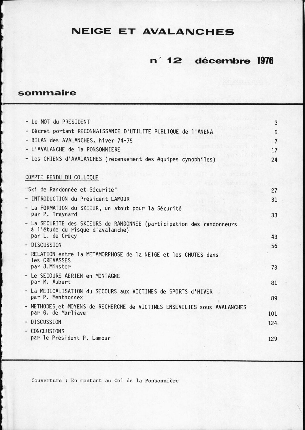 Revue numérique Neige & Avalanche n°012