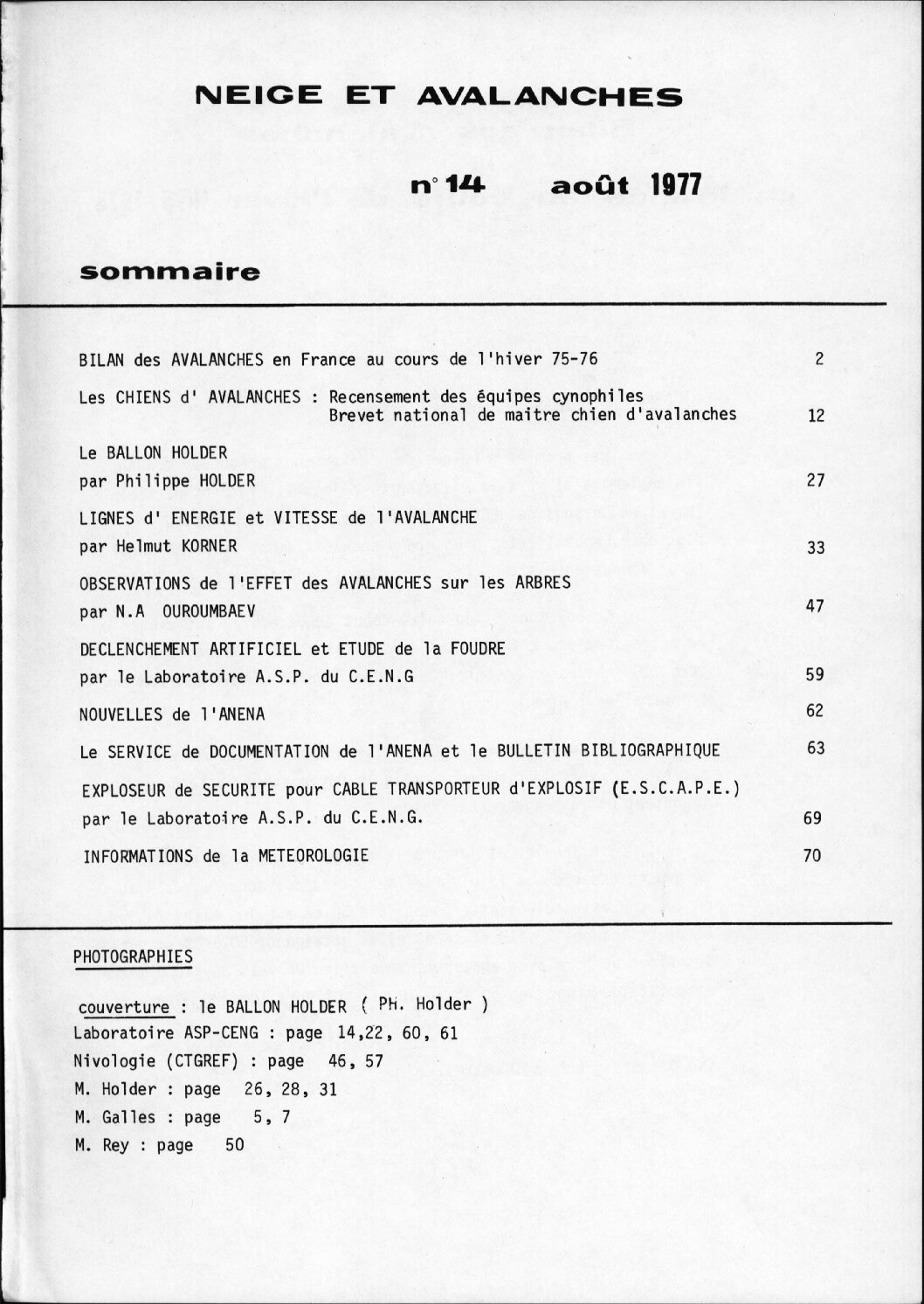Revue numérique Neige & Avalanche n°014