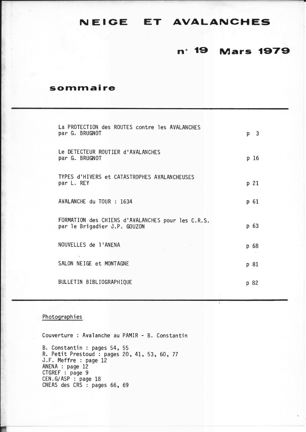 Revue numérique Neige & Avalanche n°019