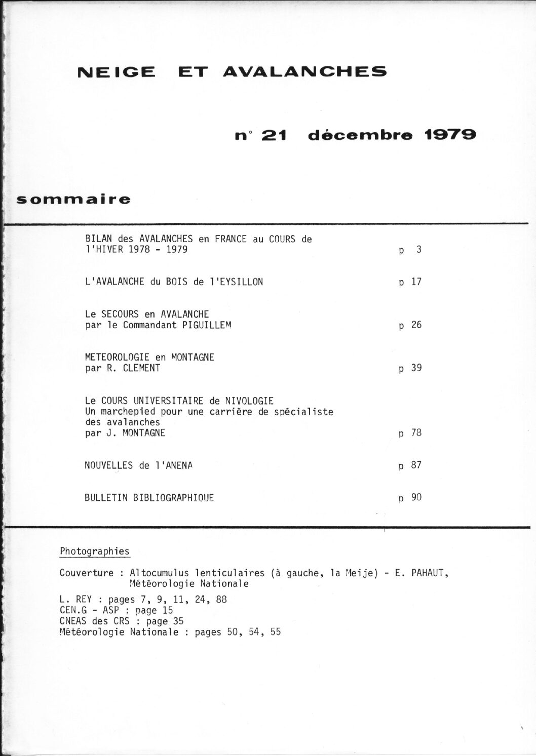 Revue numérique Neige & Avalanche n°021