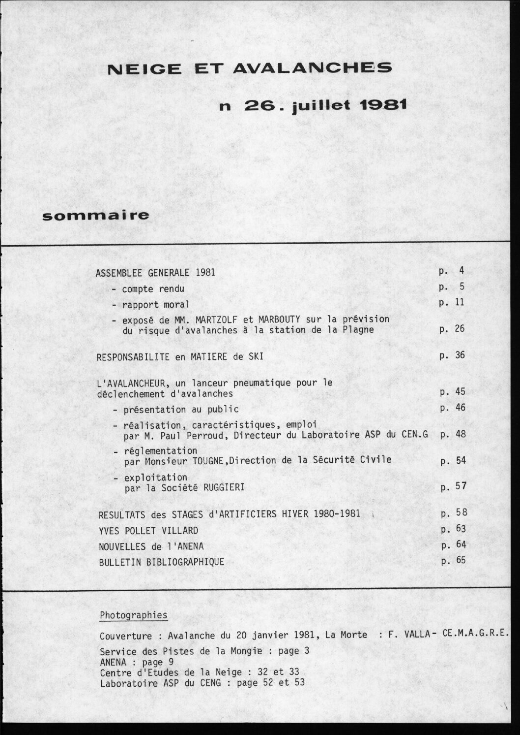 Revue numérique Neige & Avalanche n°026
