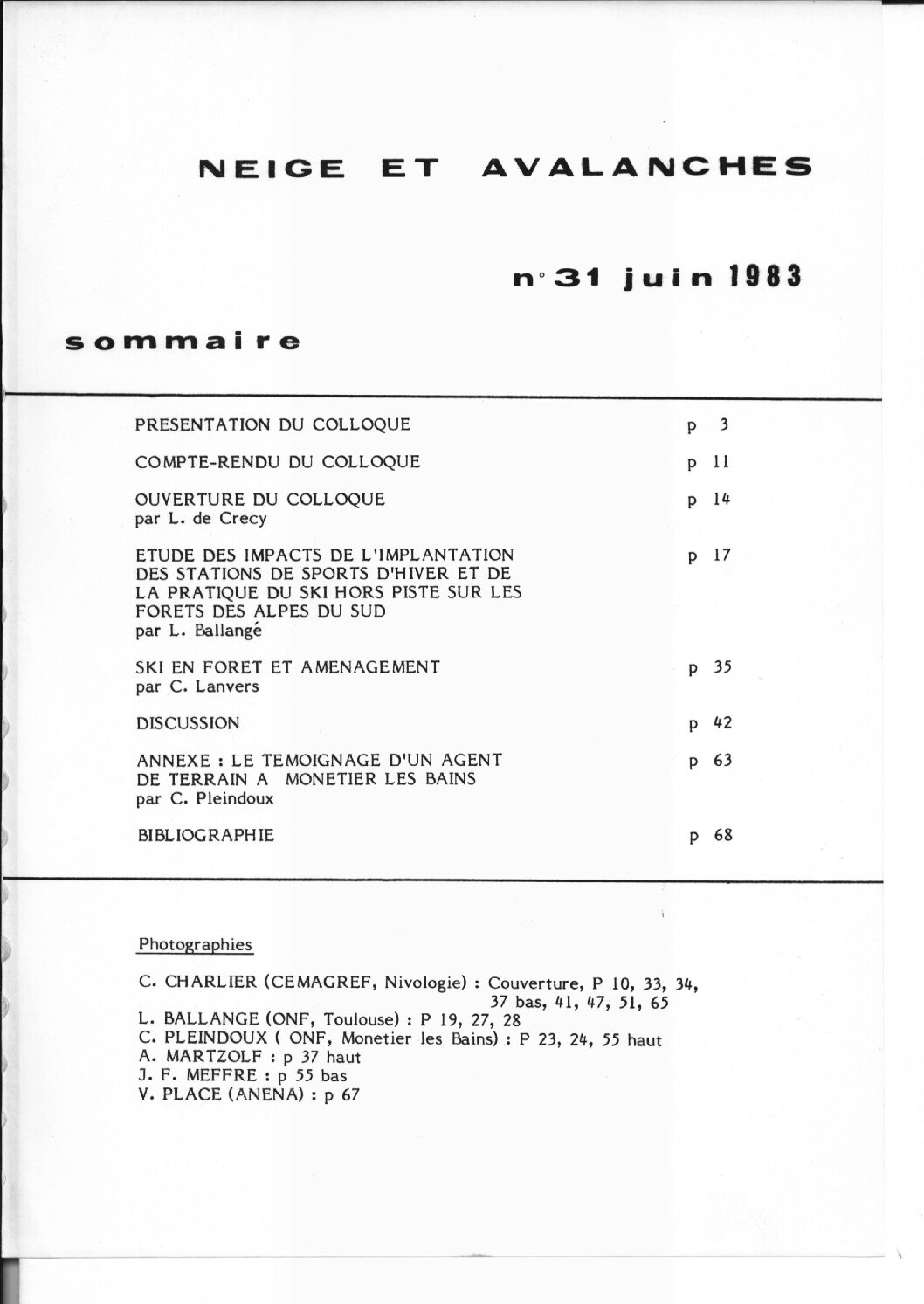 Revue numérique Neige & Avalanche n°031