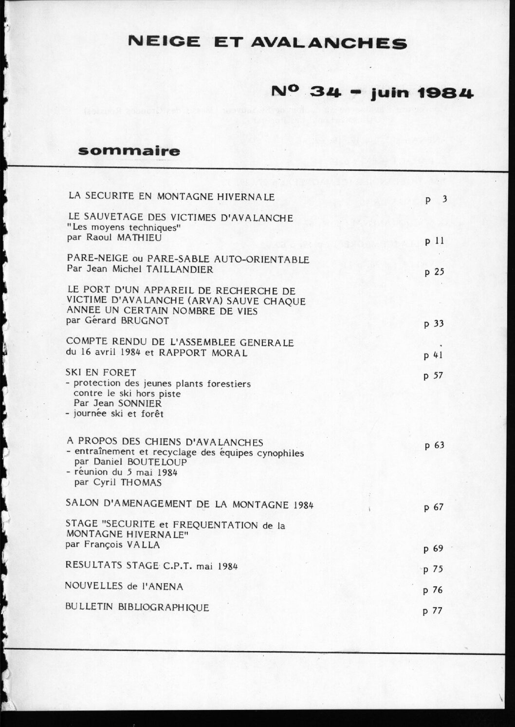 Revue numérique Neige & Avalanche n°034