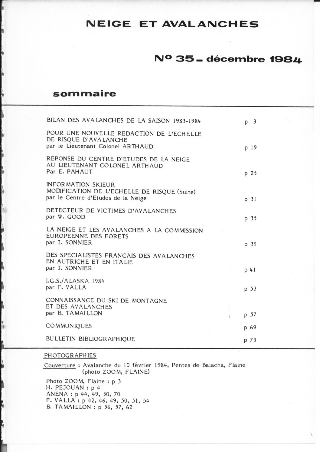 Revue numérique Neige & Avalanche n°035