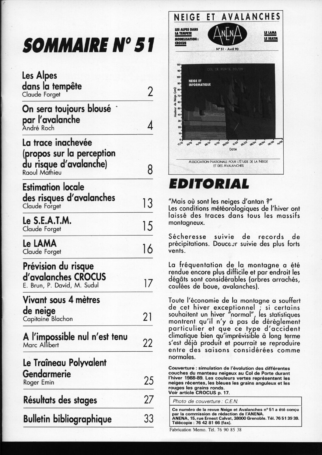 Revue numérique Neige & Avalanche n°051