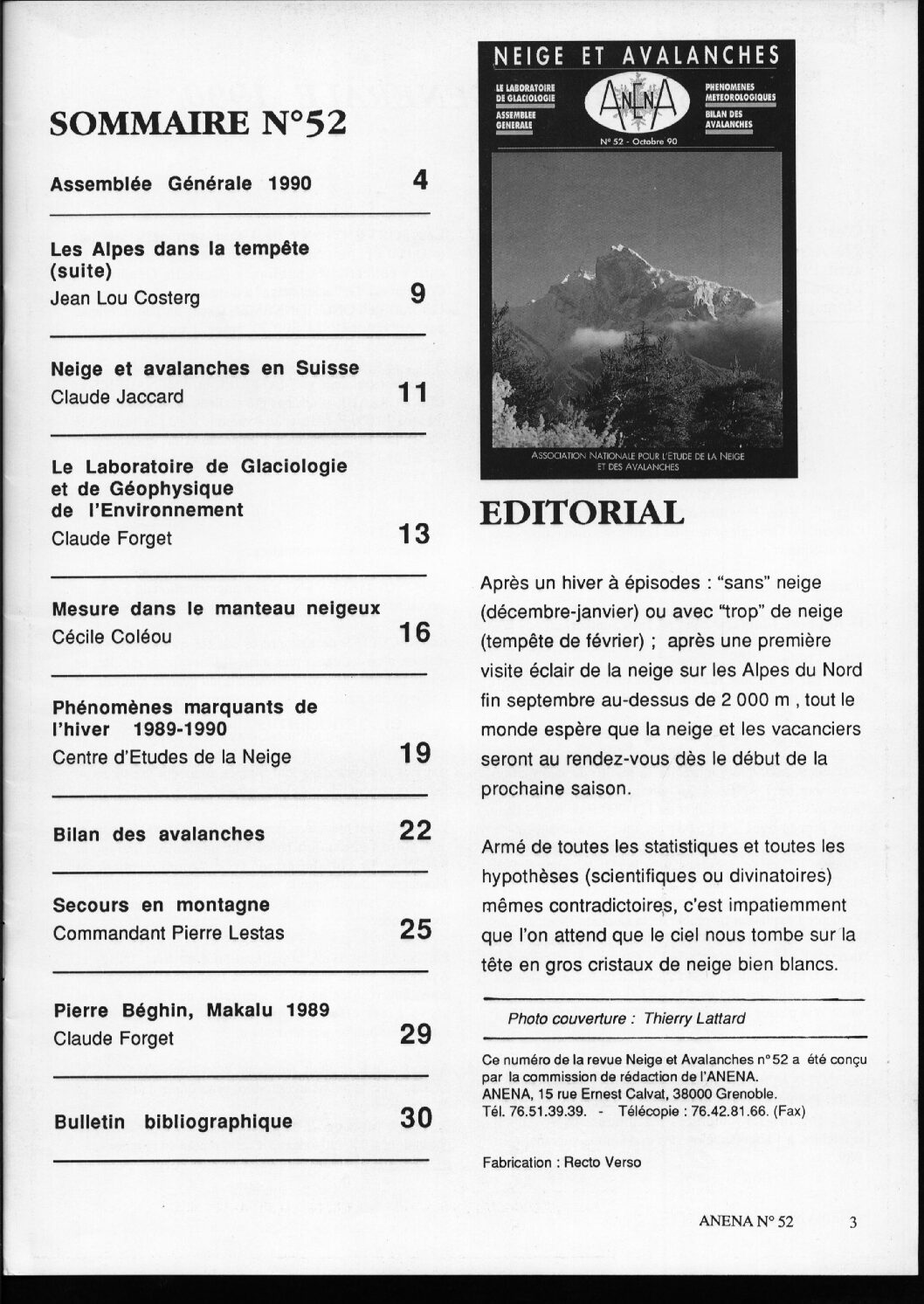 Revue numérique Neige & Avalanche n°052
