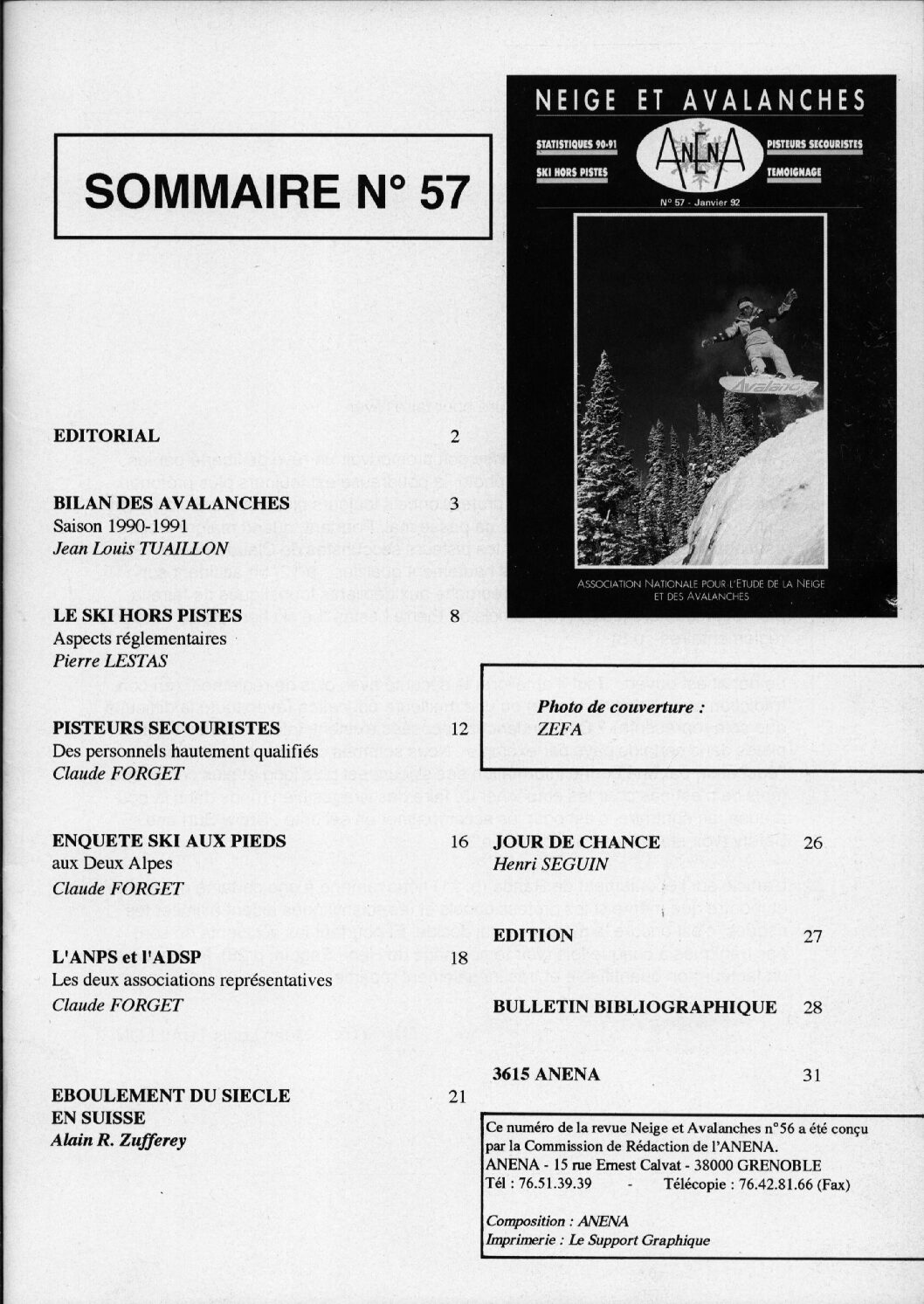 Revue numérique Neige & Avalanche n°057
