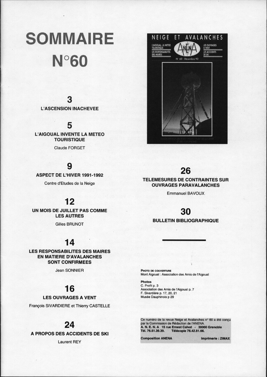 Revue numérique Neige & Avalanche n°060