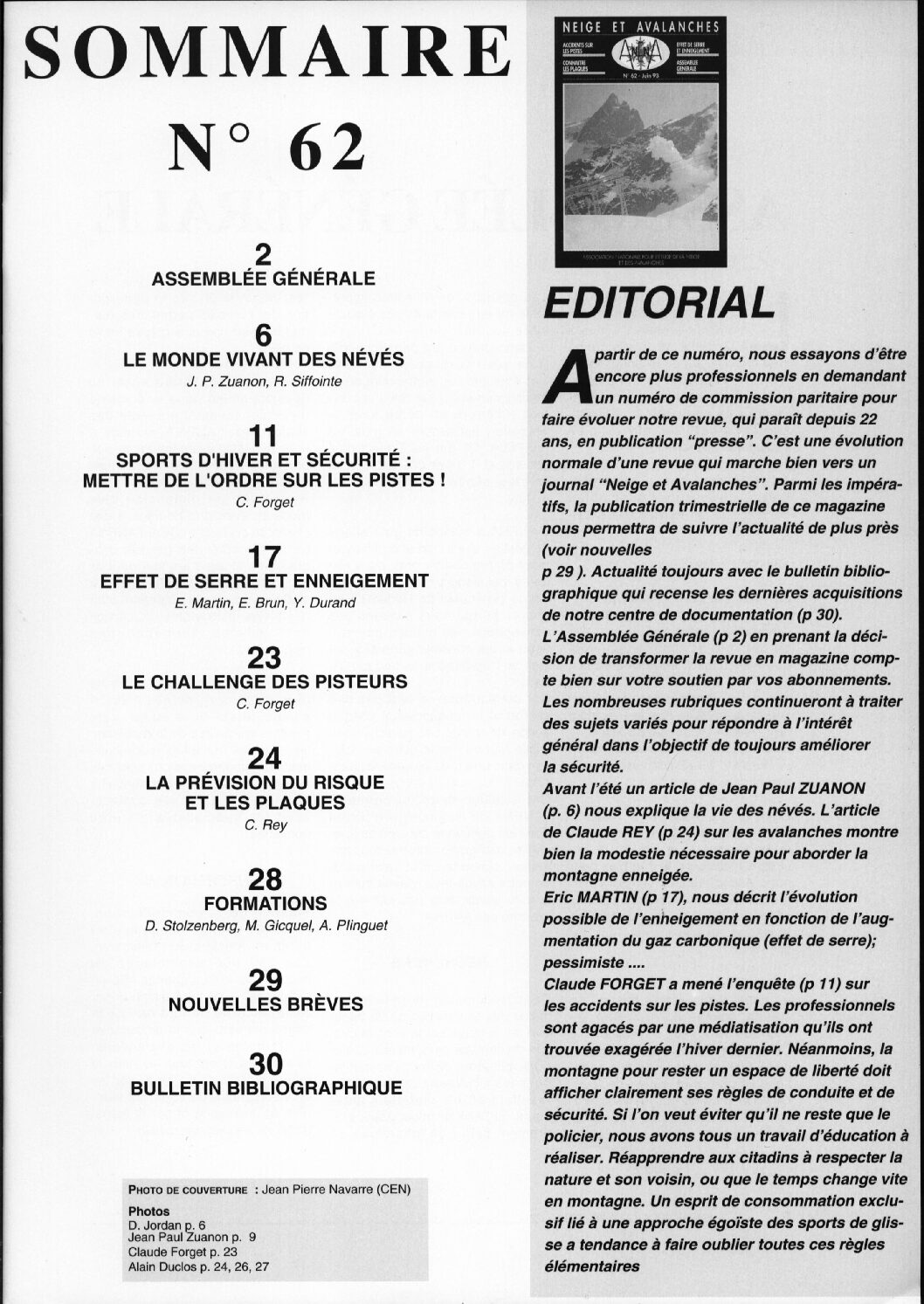 Revue numérique Neige & Avalanche n°062