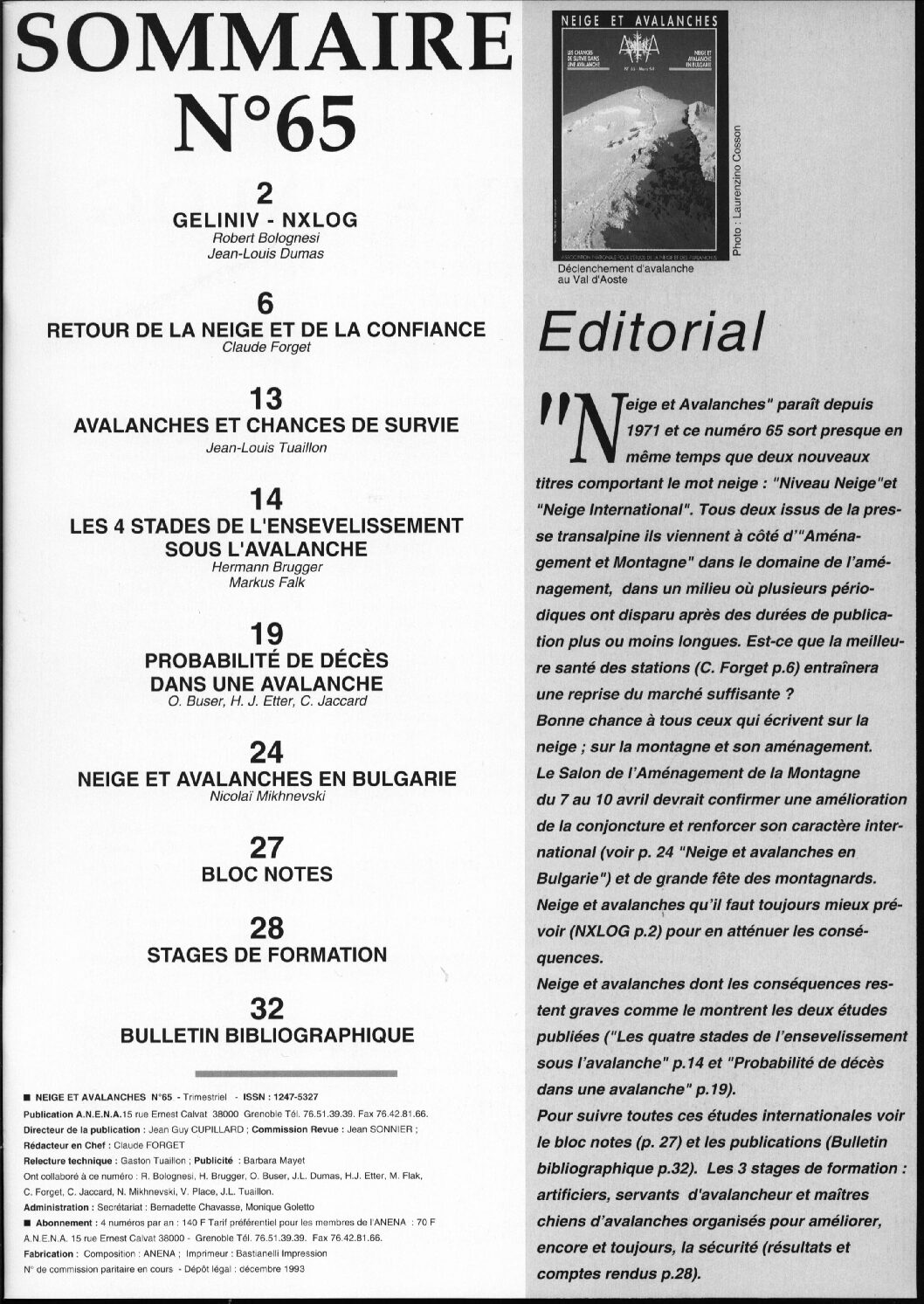 Revue numérique Neige & Avalanche n°065