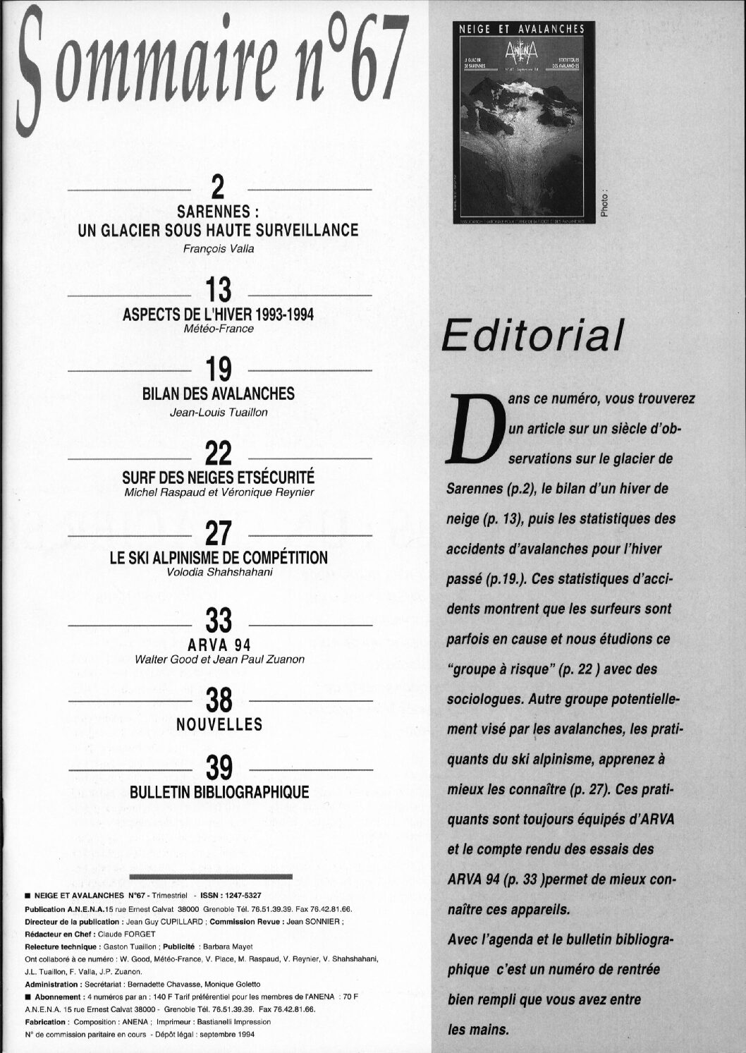 Revue numérique Neige & Avalanche n°067