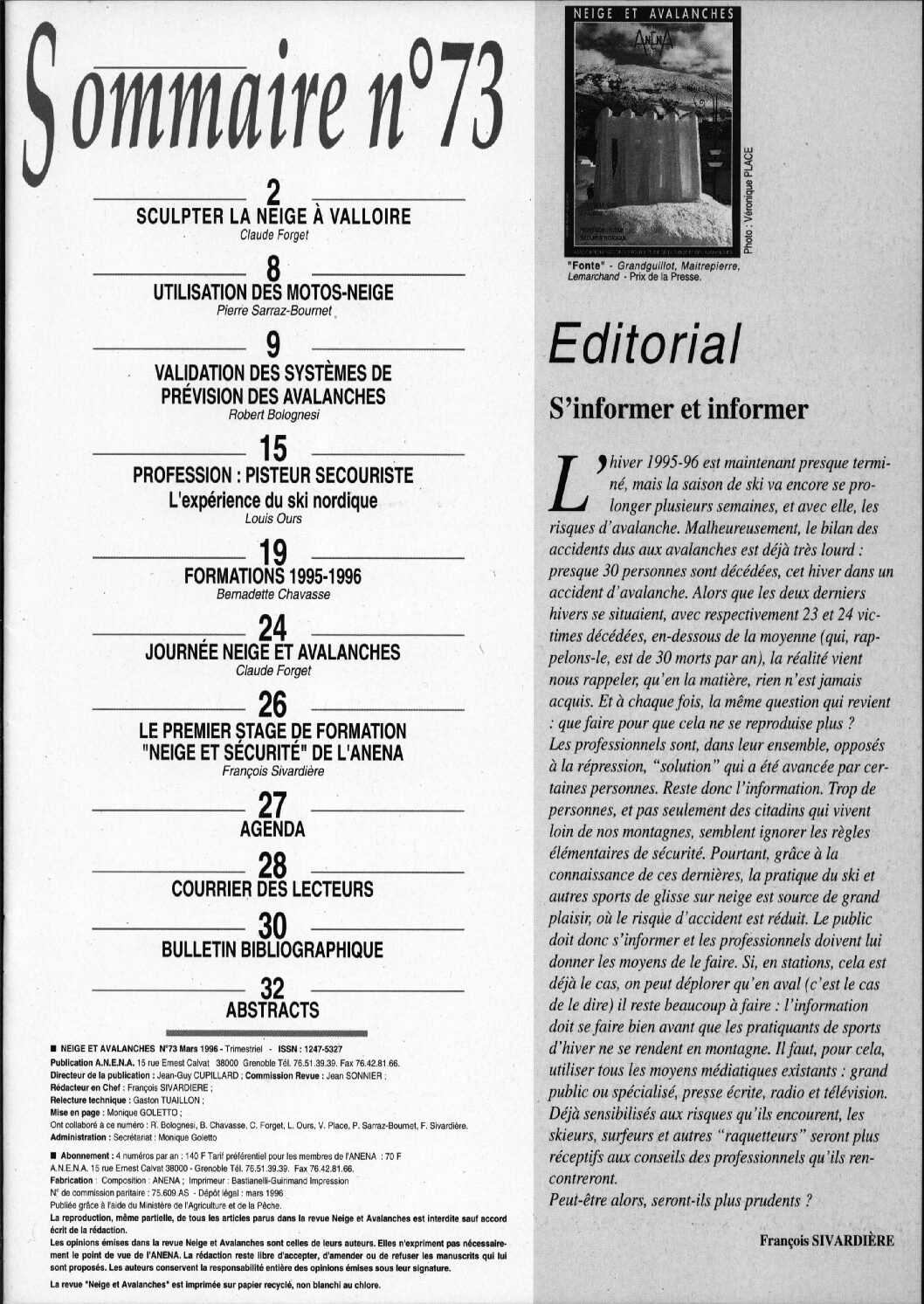 Revue numérique Neige & Avalanche n°073