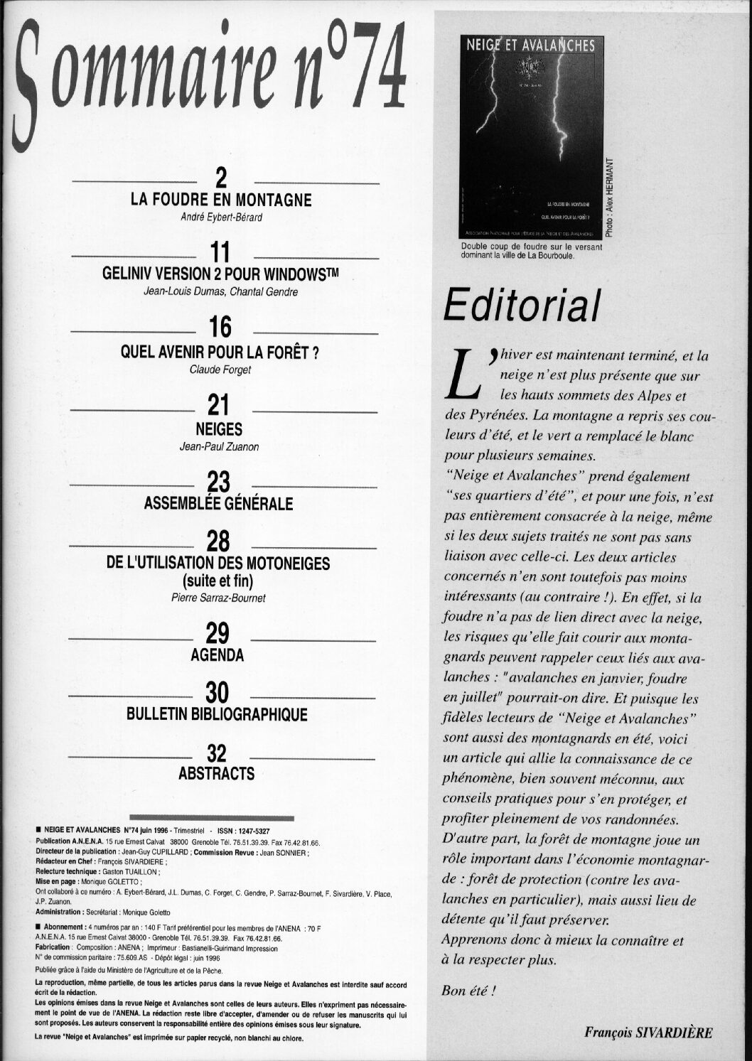 Revue numérique Neige & Avalanche n°074