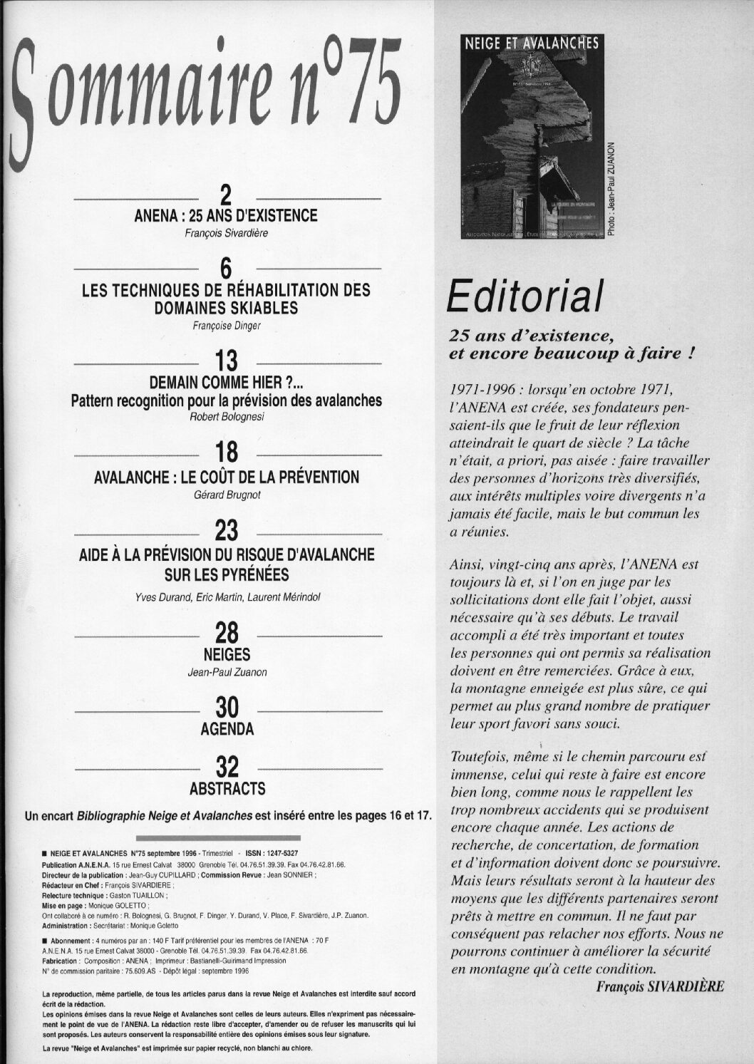 Revue numérique Neige & Avalanche n°075