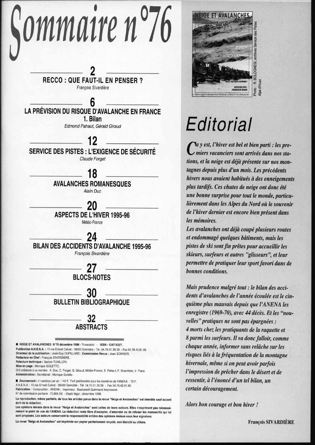 Revue numérique Neige & Avalanche n°076