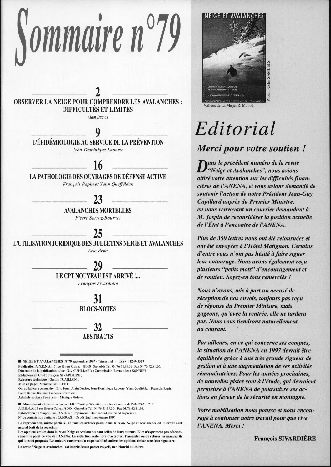 Revue numérique Neige & Avalanche n°079
