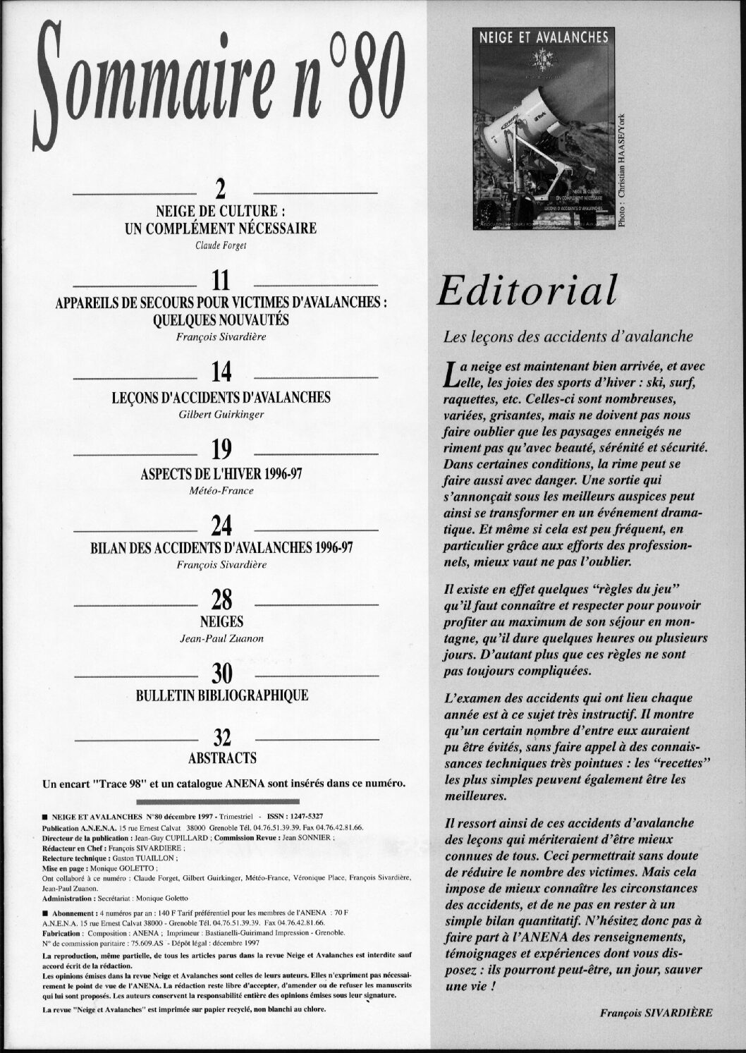 Revue numérique Neige & Avalanche n°080
