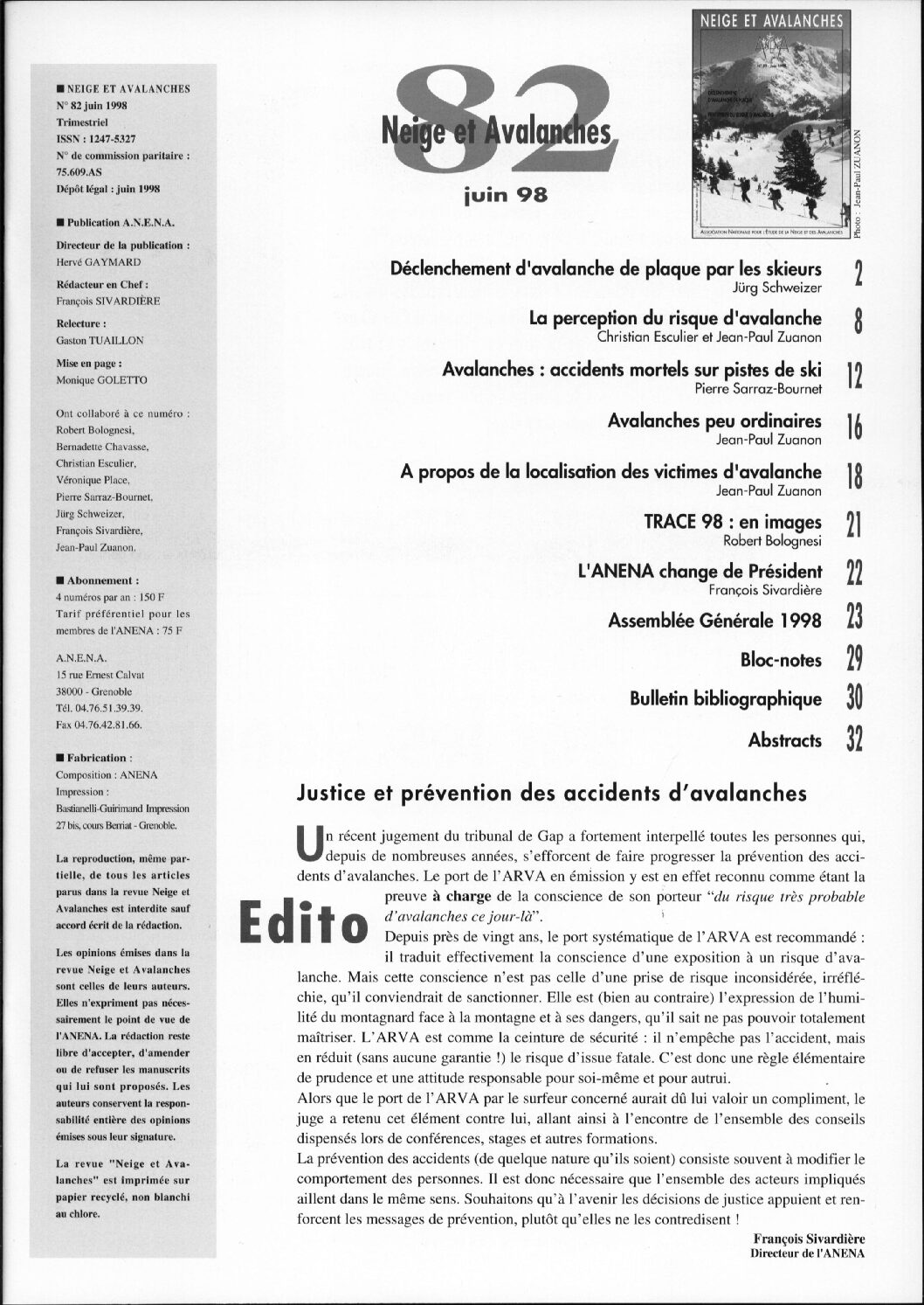Revue numérique Neige & Avalanche n°082