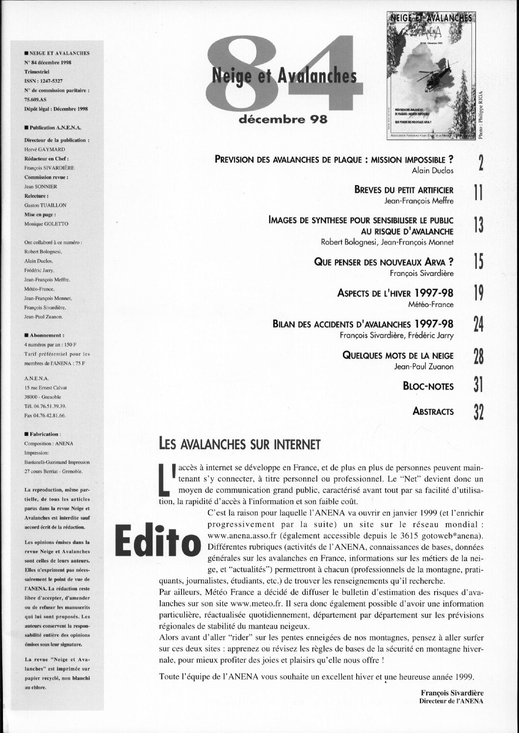 Revue numérique Neige & Avalanche n°084