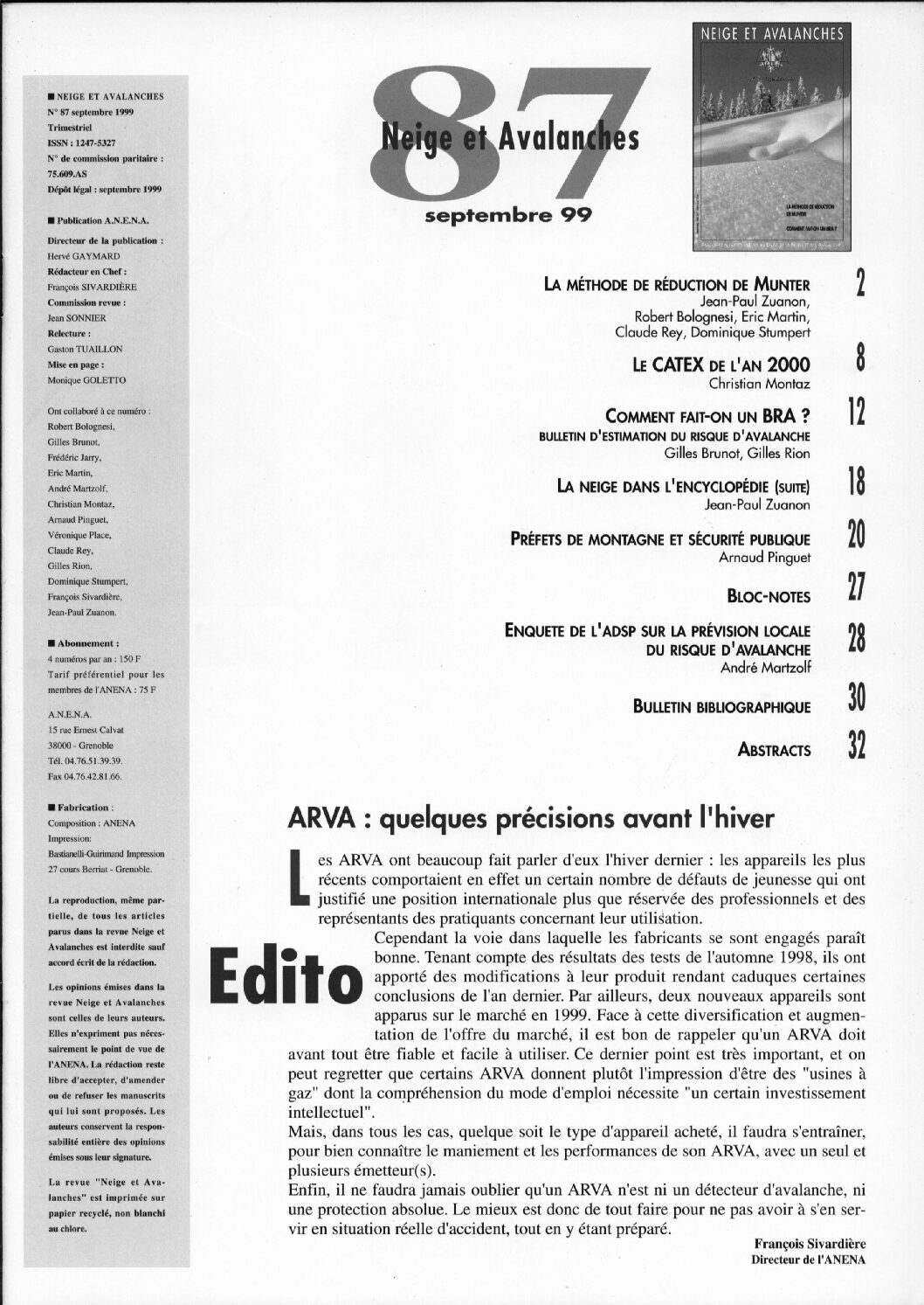 Revue numérique Neige & Avalanche n°087