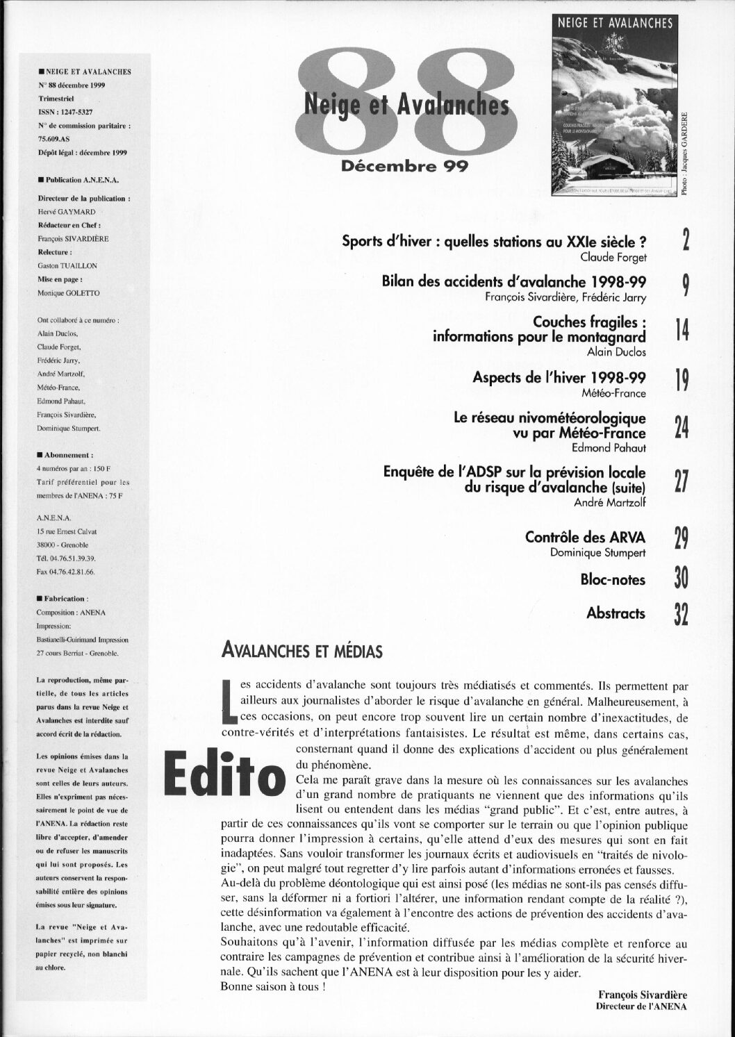 Revue numérique Neige & Avalanche n°088