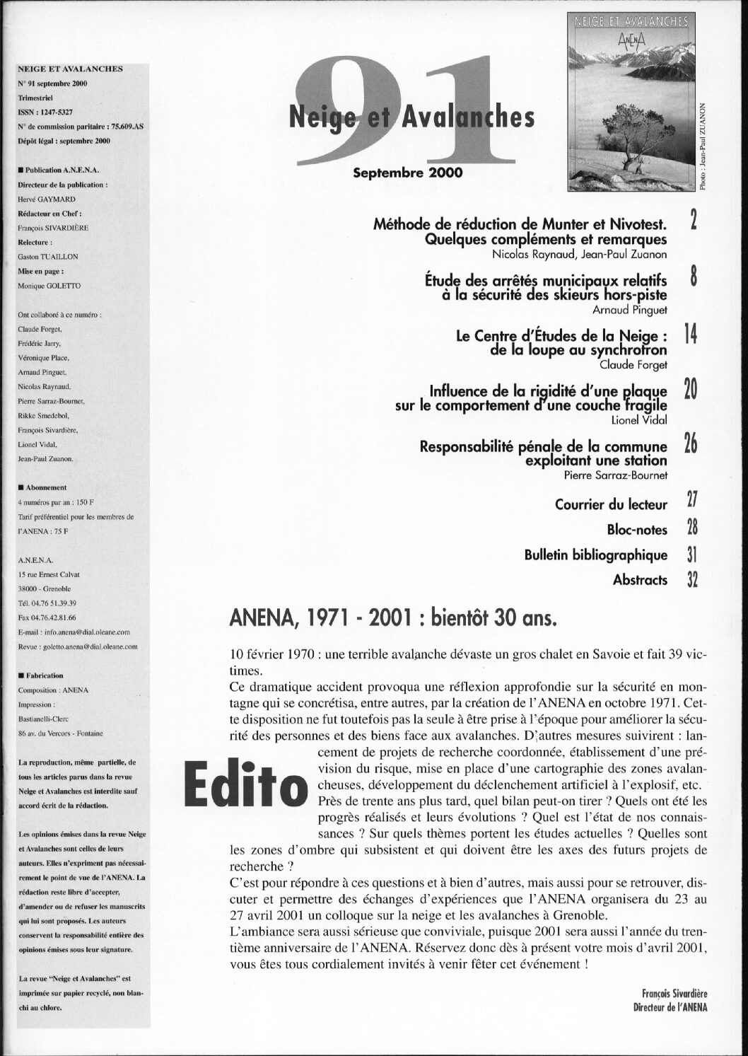 Revue numérique Neige & Avalanche n°091