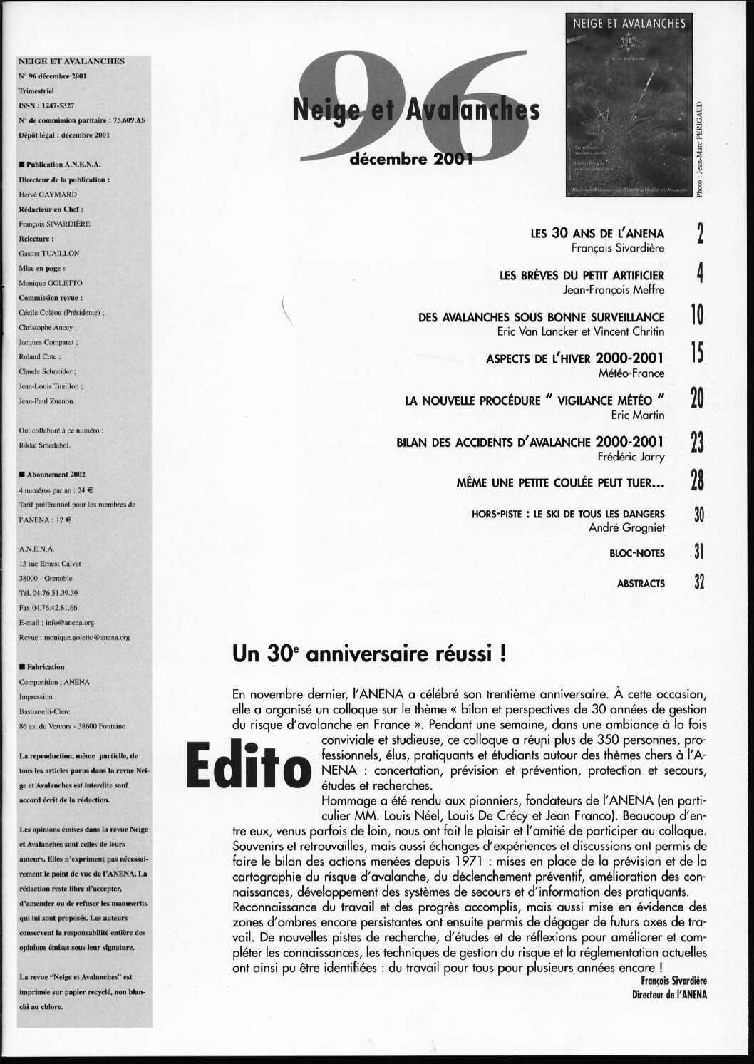 Revue numérique Neige & Avalanche n°096