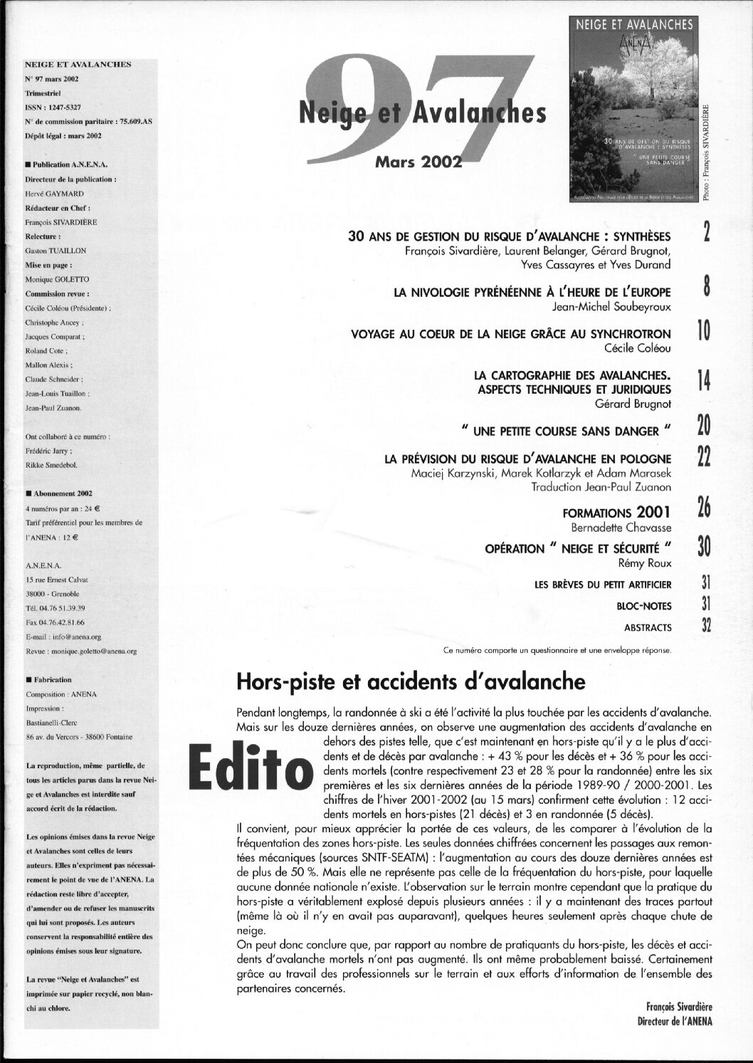 Revue numérique Neige & Avalanche n°097