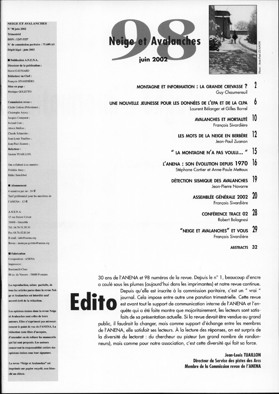 Revue numérique Neige & Avalanche n°098