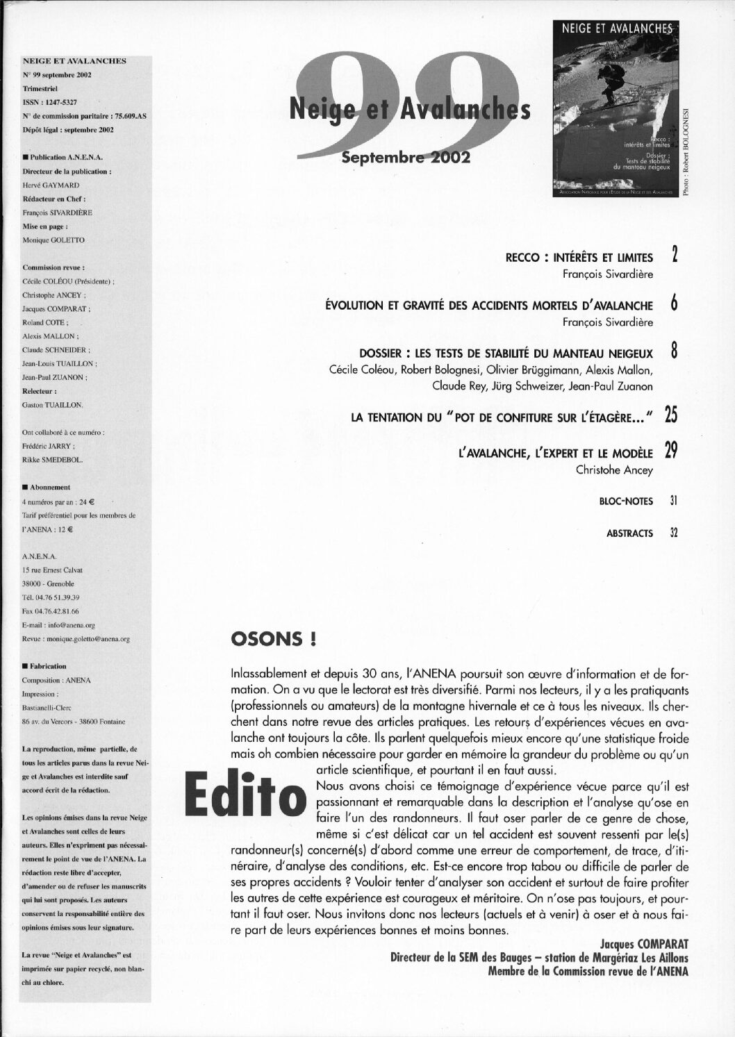 Revue numérique Neige & Avalanche n°099