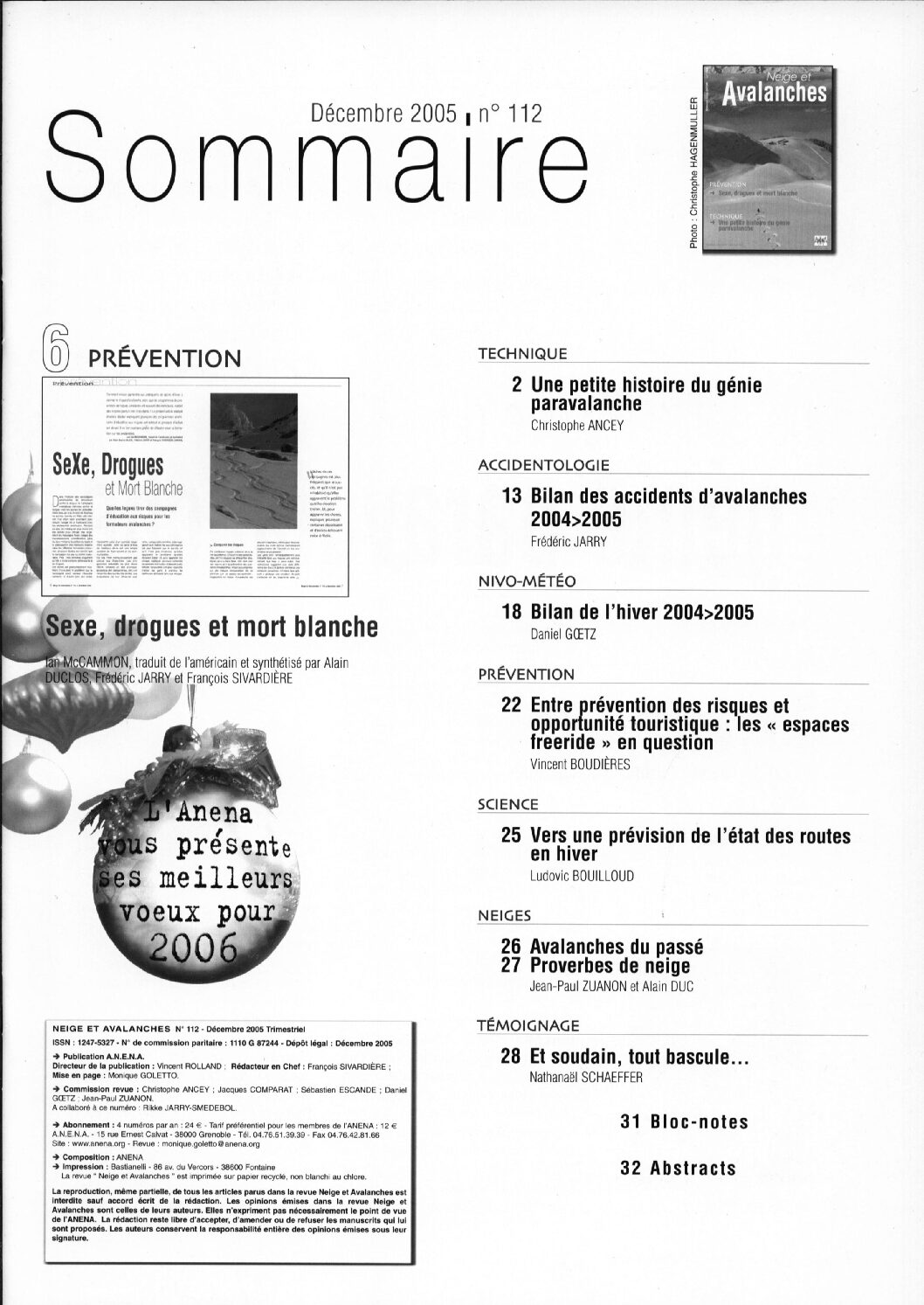 Revue numérique Neige & Avalanche n°112