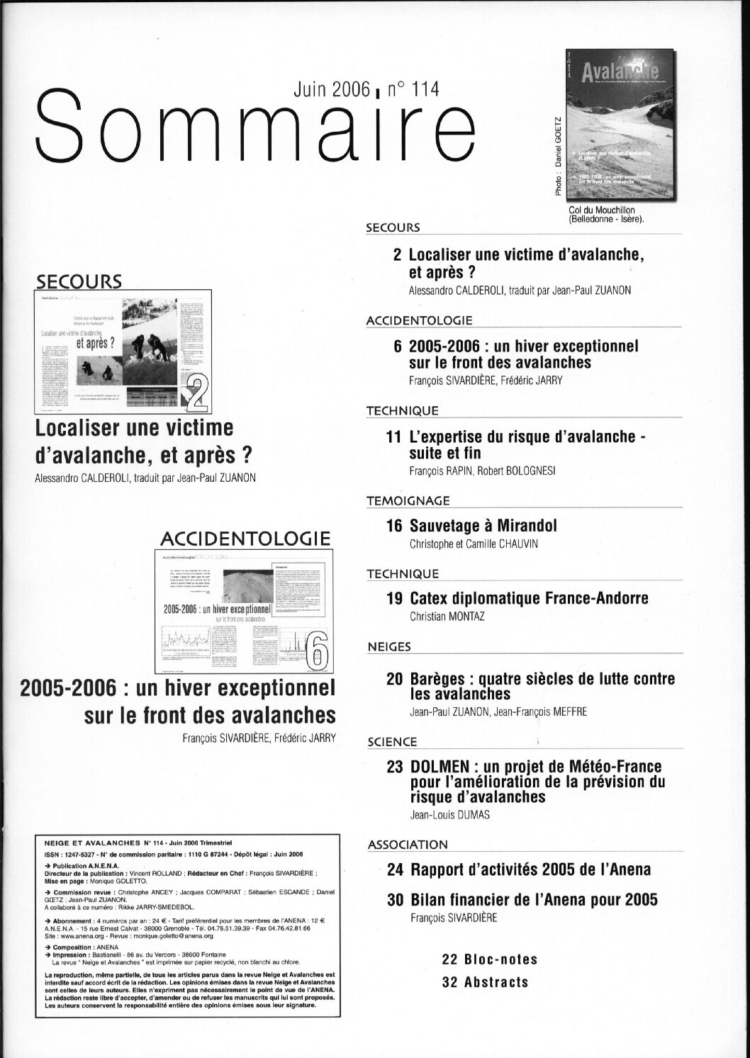 Revue numérique Neige & Avalanche n°114