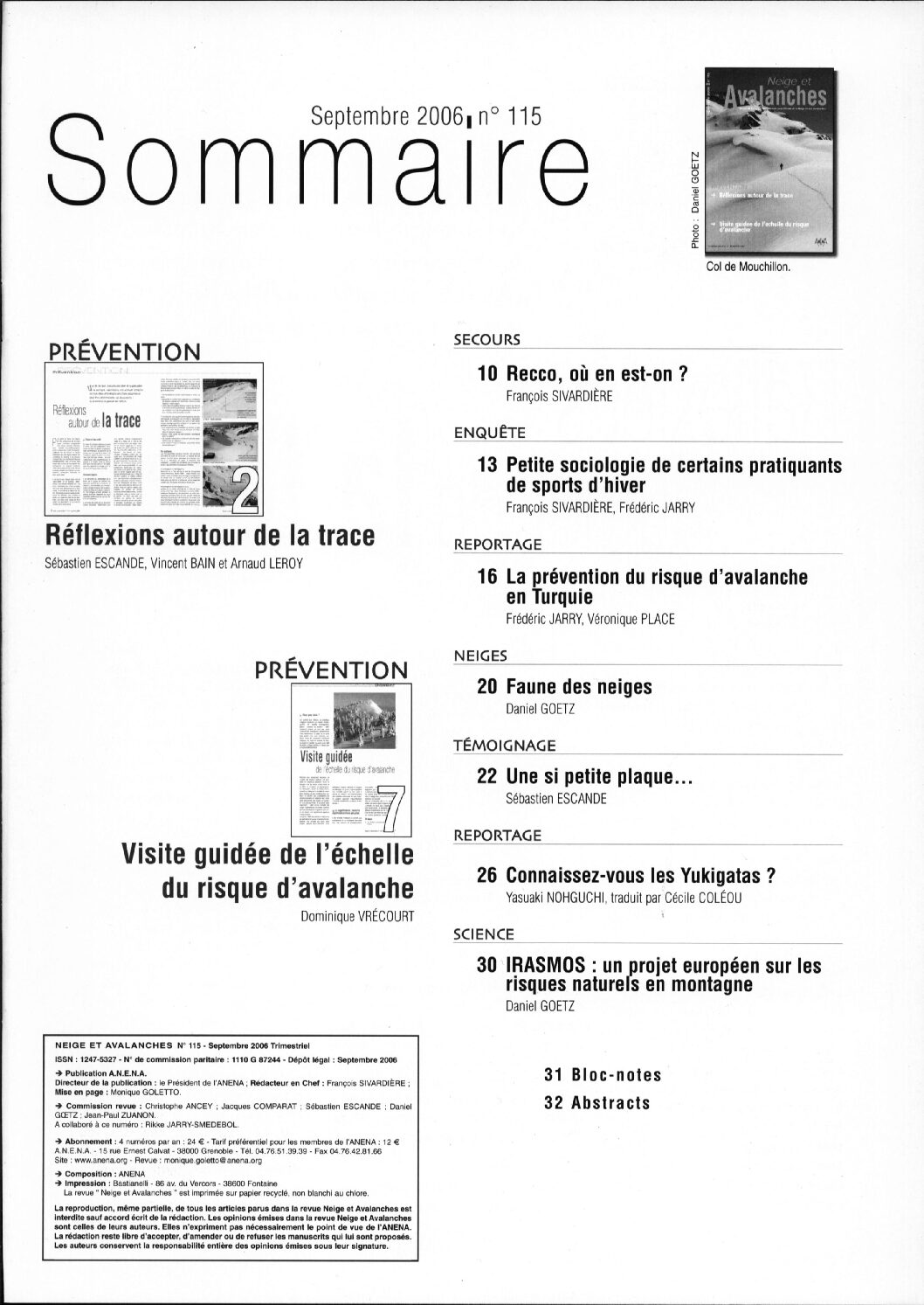Revue numérique Neige & Avalanche n°115