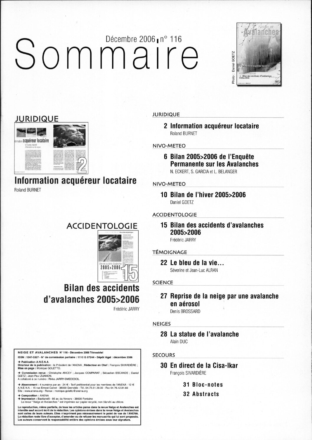 Revue numérique Neige & Avalanche n°116