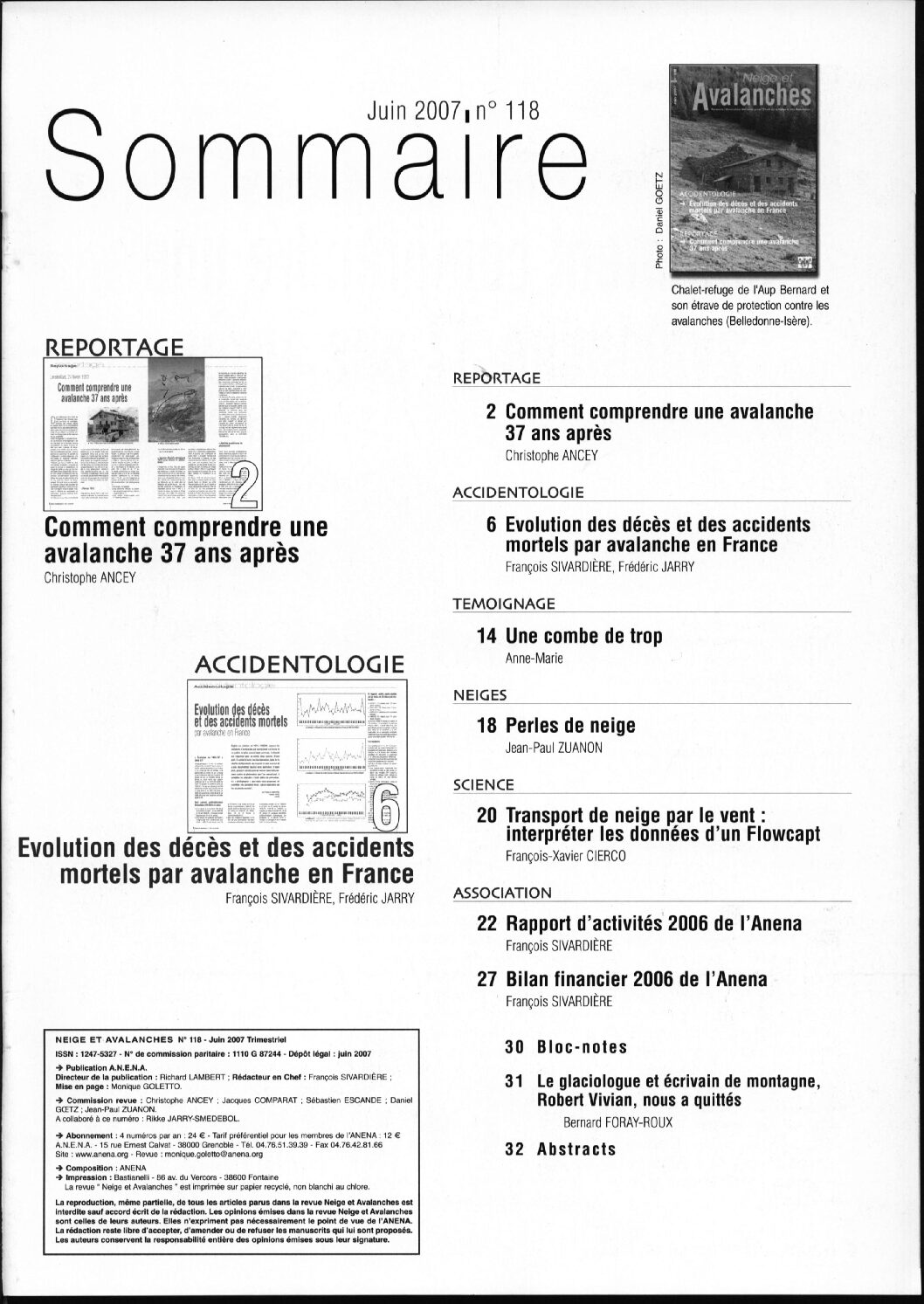Revue numérique Neige & Avalanche n°118