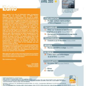 Revue numérique Neige & Avalanche n°141