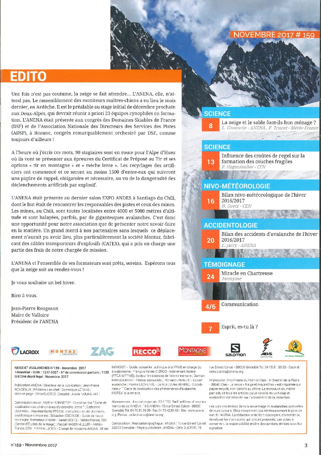 Revue numérique Neige & Avalanche n°159