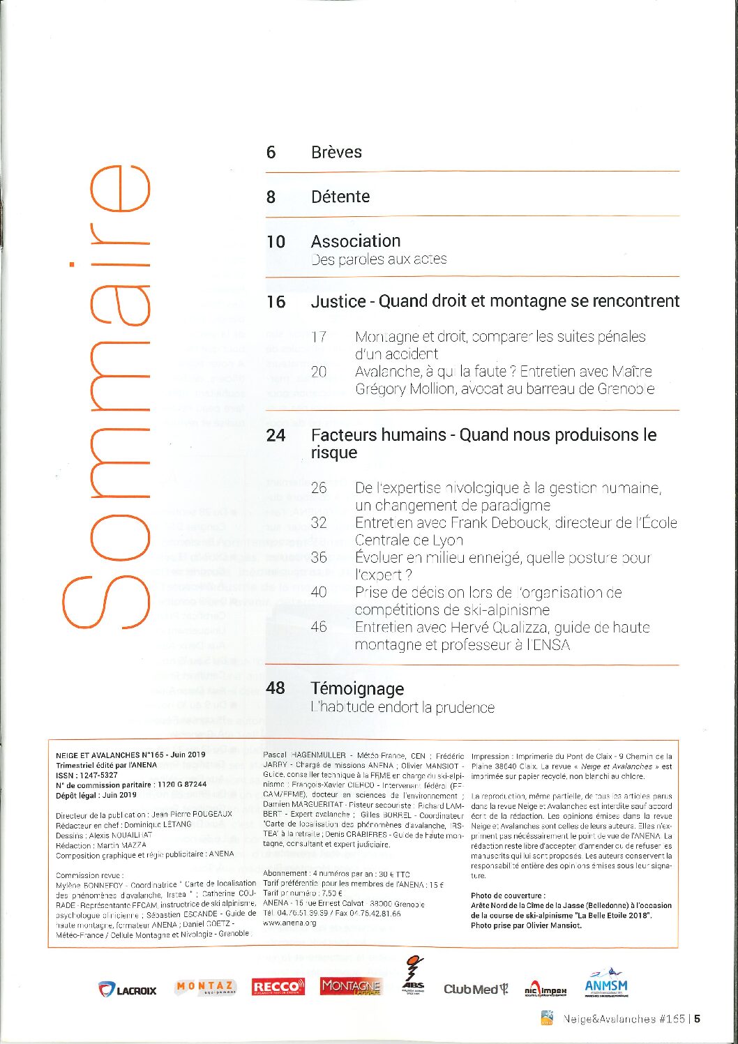 Revue numérique Neige & Avalanche n°165
