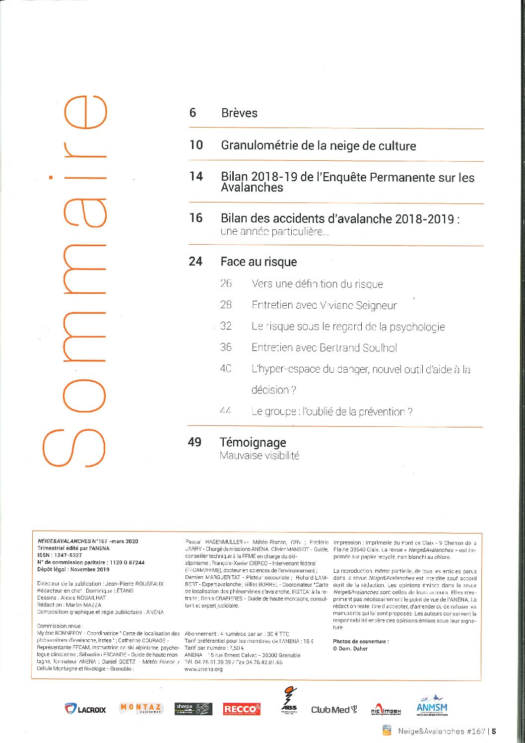 Revue numérique Neige & Avalanche n°167