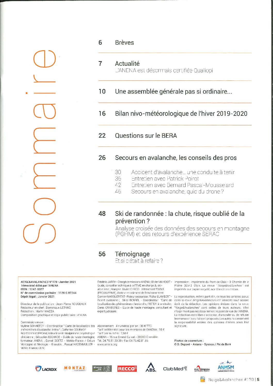 Revue numérique Neige & Avalanche n°170
