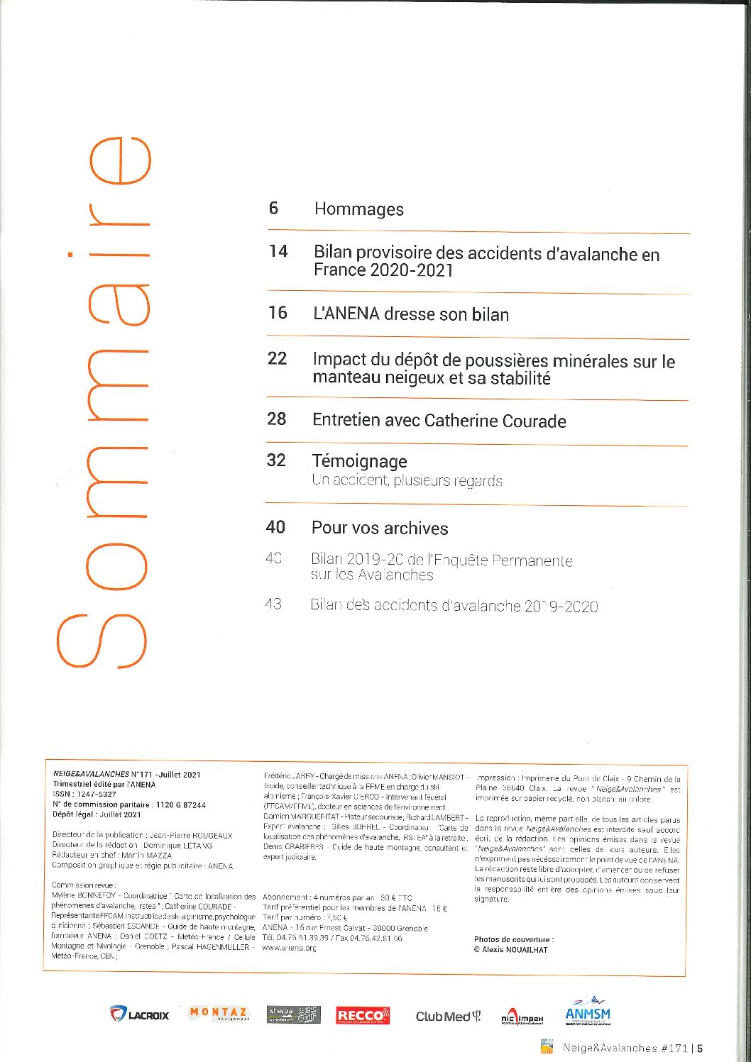 Revue numérique Neige & Avalanche n°171