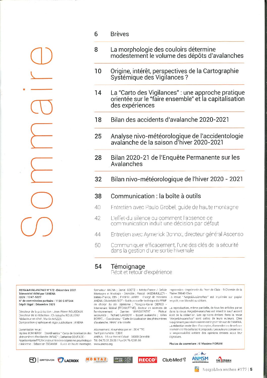 Revue numérique Neige & Avalanche n°172