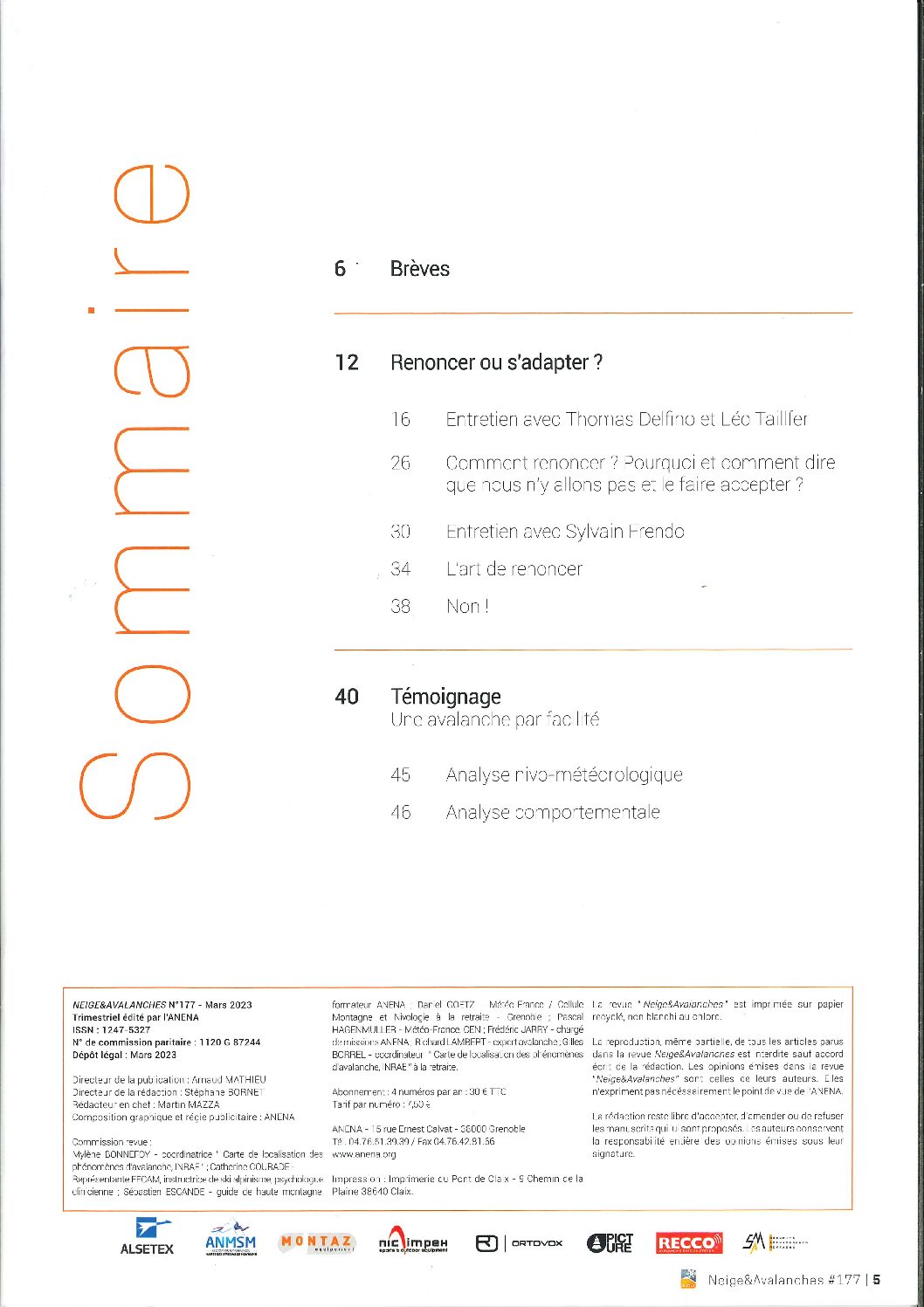 Revue numérique Neige & Avalanche n°177