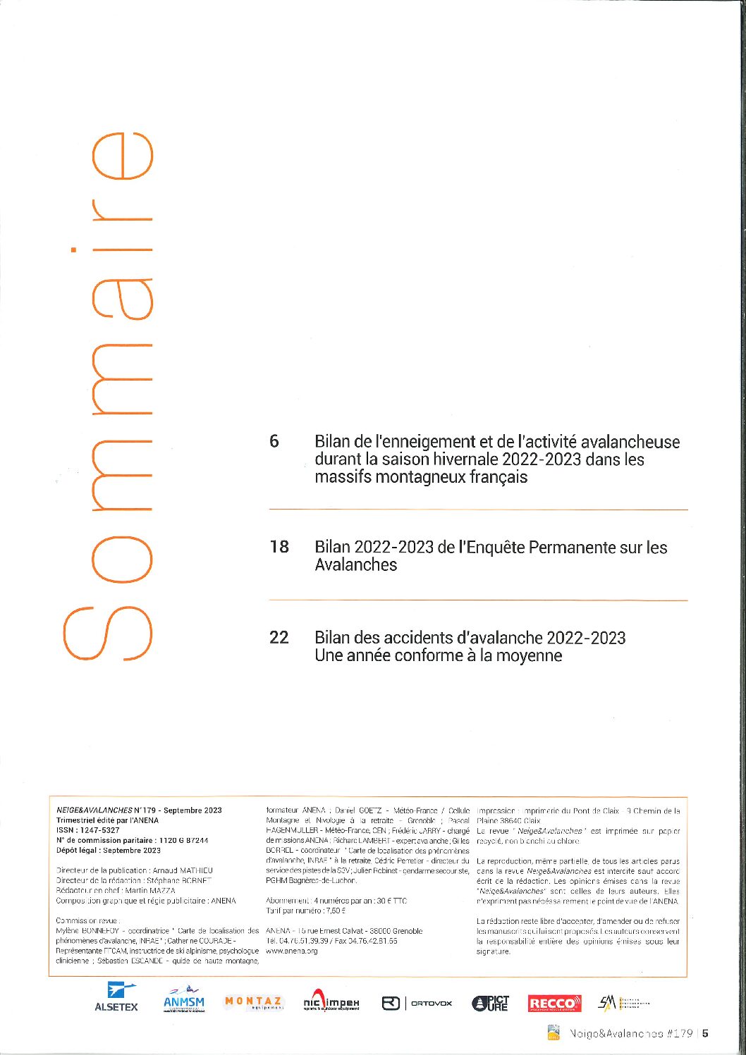 Revue numérique Neige & Avalanche n°179