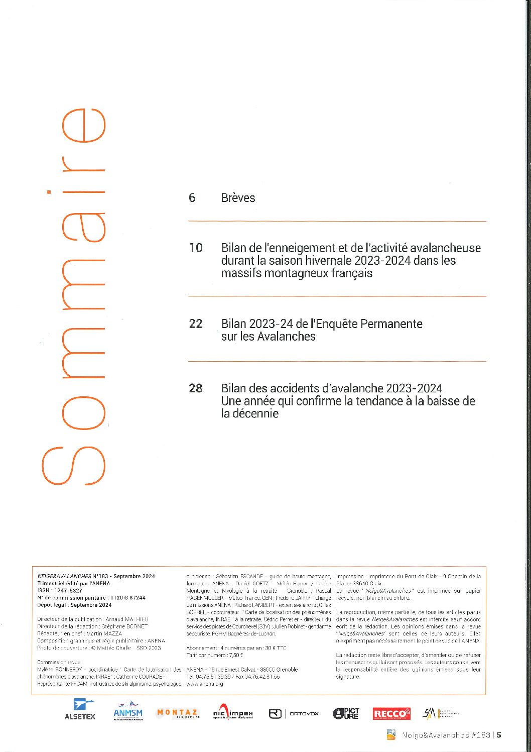 Revue numérique Neige & Avalanche n°183