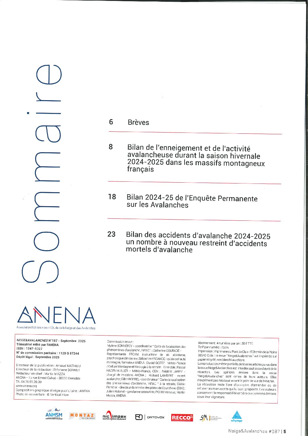 Revue numérique Neige & Avalanche n°187