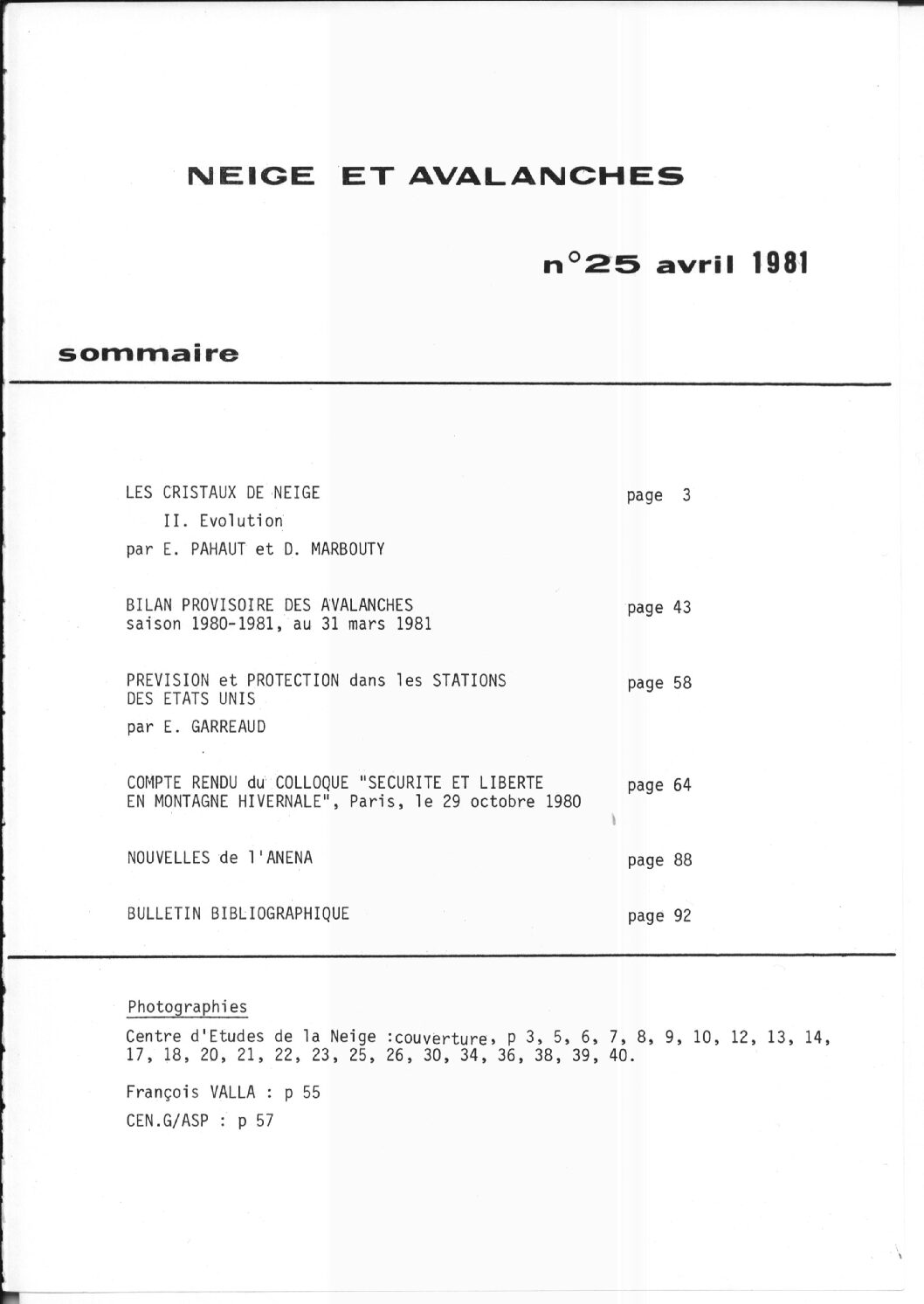 Revue numérique Neige & Avalanche n°025